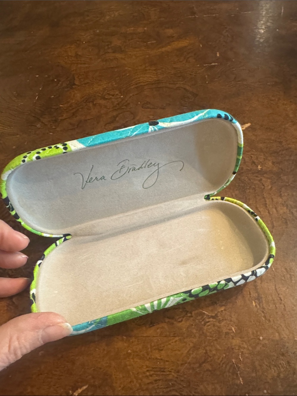 New Vera Bradley Blue & Green Floral Hard Eyeglass Case